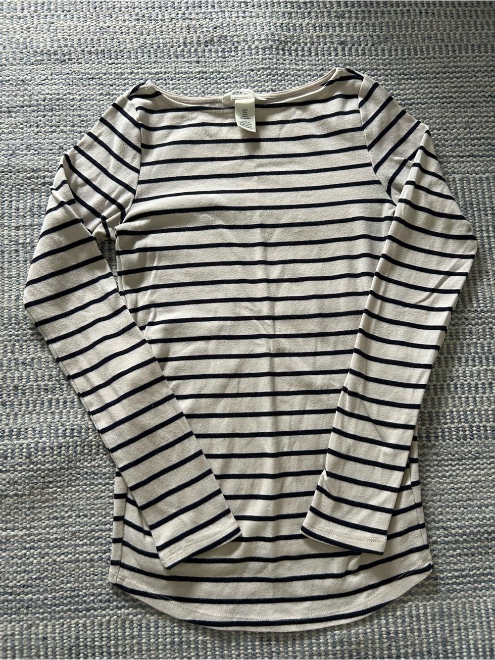 H&M Mama Maternity Cream and Navy Striped Long-Sleeve Tee